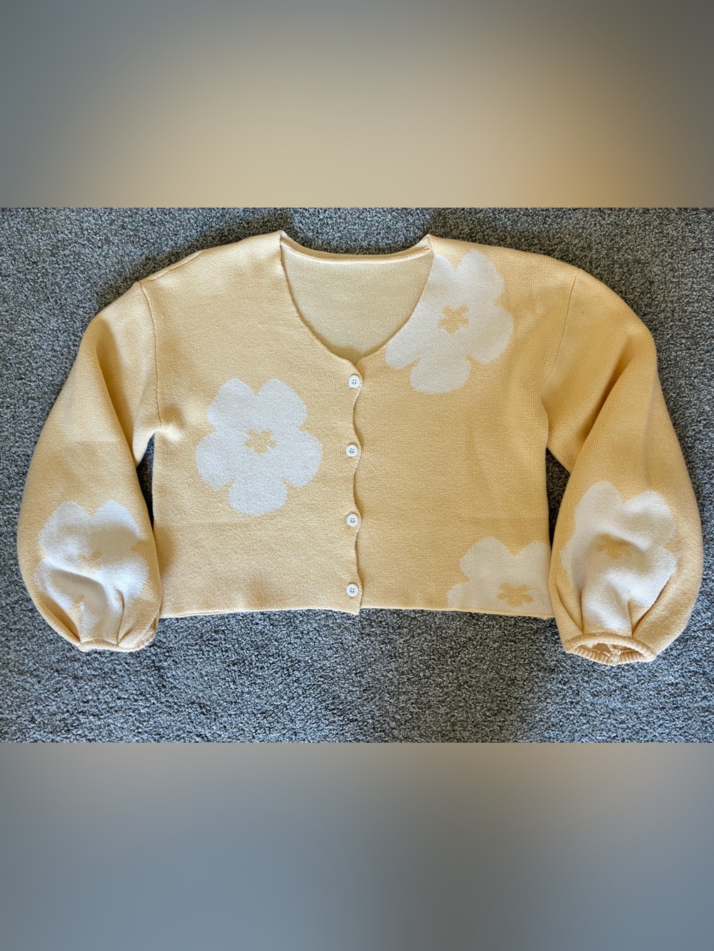 SHEIN Yellow sweater with white followers size 13-14 Y